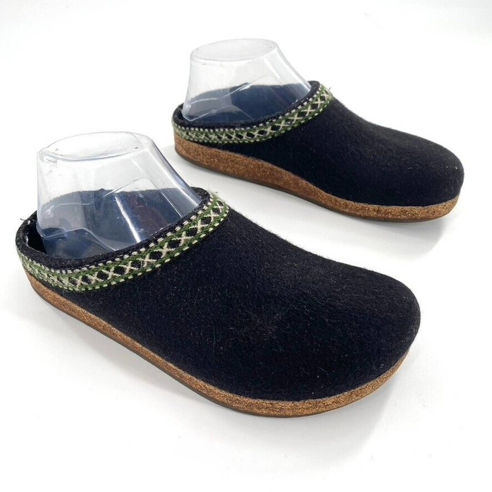 Stegmann Womens Navy Blue Felted Wool Slip On Clogs Cork Sole Size 7 Germany